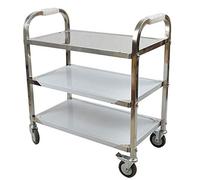 Carrello da bar in acciaio inossidabile con ruote, carrello da cucina con ripiano portaoggetti e rastrelliera per catering, per bar di casa, design moderno (3,95 x 0,5 x 0,95 m)