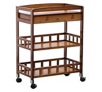 Carrello da bar per hotel, ristoranti, attività commerciali, carrello da cucina per la casa, mobile bar rustico, isola da cucina e carrello da portata, carrello portaoggetti con ruote, ripiani a 3 l