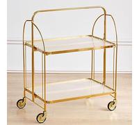 Carrello da bar pieghevole con ruote, carrello da portata per bevande, caffè e tè, carrello per bevande arrotolabili per cucina e feste