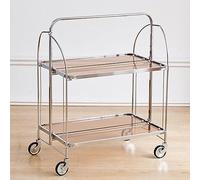 Carrello da bar pieghevole con ruote e maniglia, multiuso, per casa, cucina, feste, caffè e tè