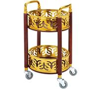 Carrello da bar vintage - Luxe Classic Beverage Serving Trolley doppio strato grande capacità ideale per hotel e decorazioni per la casa, elegante stazione per bevande essenziali per l'intrattenimento