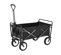 Carrello da campeggio pieghevole con 4 ruote, carrello per la spesa da giardino e per la spesa, per campeggio, spiaggia, supermercato, festival (A-grigio) (B-nero)