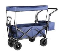 Carrello da campeggio pieghevole con tettoia, resistente, 4 ruote, da giardino e spiaggia, carrello per la spesa all'aperto, per festival, picnic e gite in spiaggia, design portatile