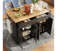 Carrello da cucina 106 × 50 × 90,5 cm tavolo da pranzo in grani per bevande carrello da pranzo multifunzionale con spazio di archiviazione