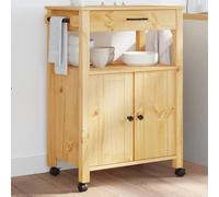 Carrello da Cucina 60x40x90 cm in Legno Massello di Pino