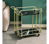 Carrello da cucina a 2 livelli con contenitore per vino, carrello pieghevole in metallo per decorazione ristorante, bevanda elegante con ruote