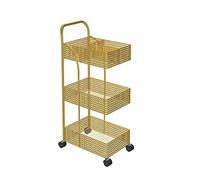 Carrello da cucina a 3 livelli con ruote, ripiano in metallo, scaffale multiuso in ferro per camera da letto, cucina e bagno, design robusto