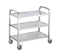 Carrello da cucina a 3 livelli in acciaio inossidabile carrello da cucina pesante carrello mobile mobile carrello multi funzionale su ruote un salone di ristorazione extra grande 3-layer 75*40*82cm