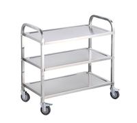 Carrello da cucina a 3 livelli in acciaio inossidabile multi funzionale carrello da cucina pesante su ruote carrello commerciale mobile da servizio extra grande salone medico 3-layer 85 * 45 * 88cm