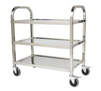 Carrello da cucina a 3 livelli in acciaio inox, con ruote bloccabili, perfetto per hotel e ristoranti, cucina mobile (75 x 40 x 83 cm)