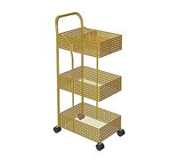 Carrello da cucina a 3 livelli in metallo con ruote, versatile per camera da letto e bagno, per un facile accesso e risparmio di spazio