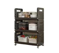 Carrello da cucina a 3 ripiani con ruote, versatile e mobile, organizer multifunzione e salvaspazio, per cucina, sala da pranzo e uso domestico
