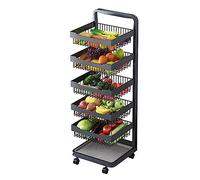 Carrello da cucina a 3 ripiani su ruote, scaffale per verdure e cesto di frutta con manico per soggiorno e dispensa, versatile carrello da cucina a isola