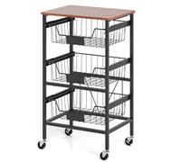 Carrello da cucina a 4/5 livelli con ripiano superiore in legno nizer per utensili da cucina Cestini rimovibili Etichette per lavagna fai da te Carrello multiuso mobile