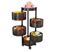 Carrello da cucina a 4 livelli in acciaio al carbonio Carrello portaoggetti rotante per frutta e verdura Mobile nizer per cucina e sala da pranzo Mobili da cucina salvaspazio