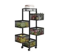 Carrello da cucina a 5 livelli Carrello multifunzione in metallo per frutta e verdura Carrello rotante Utility Cart Kitchen nizer & Storage Solution