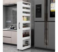 Carrello da cucina a 7 livelli con ruote Portaspezie su entrambi i lati per spazi compatti Soluzione di archiviazione mobile accanto al frigorifero Versatile per casa e cucina