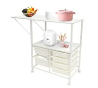 Carrello da cucina a isola con portabottiglie mobile da cucina, mobile, mobile, stazione caffè e supporto per microonde, mobili da cucina versatili per piccoli spazi