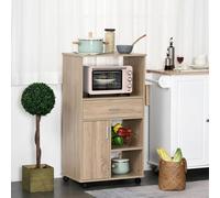 Carrello da cucina a microonde HOMCOM con 4 ruote e ripiani per cassetti dei freni