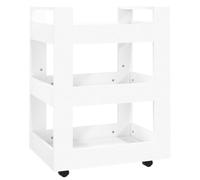 Carrello da Cucina Bianco 60x45x80 cm Legno Multistrato 3 Ripiani | Legno multistrato, bianco, 3 ripiani, 4 ruote, facile pulizia, montaggio con manuale