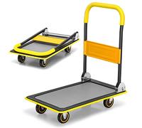 Carrello da cucina, carrello porta sacchi a mano per carichi pesanti con maniglia, strisce paraurti, carrello con pianale mobile per un facile trasporto e sollevamento di carichi pesanti (91