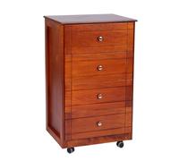 Carrello da cucina Cassettiera con ruote e piano in legno Giada (Ciliegio)