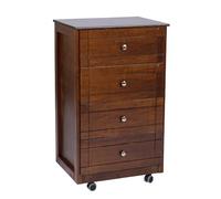 Carrello da cucina Cassettiera con ruote e piano in legno Giada (Noce)