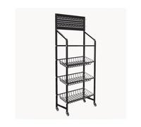 Carrello da cucina commerciale per supermercato, scaffale per frutta e verdura, scaffale in metallo per la conservazione di caramelle e snack, espositore per snack, carrello portaoggetti/esp