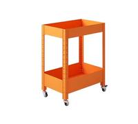 Carrello da cucina compatto, regolabile, in acciaio al carbonio, per cucina, bagno, soggiorno, ripostiglio, versatile, 50 x 30 x 59 cm (arancione)