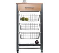 Carrello da cucina con cestelli, cassetto e portabottiglie DIANA