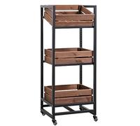 Carrello da cucina con design a rullo, include cesto per frutta e verdura, scaffale per snack, ideale per esposizione al dettaglio e organizzazione del mercato