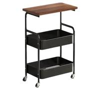 Carrello da Cucina Con Ruote 3 Ripiani Multiuso Scaffale Portaoggetti | Porta Frutta e Verdura per Cucina per Patate Cipolle Cibo Caffè Snack Trucco Bar Soggiorno Camera da