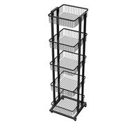 Carrello da cucina, espositore per snack, espositore per vendita al dettaglio, carrello porta snack a 5 ripiani, supporto regolabile per cestini di frutta e verdura per supermercati su ruote