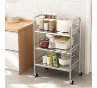 Carrello da cucina girevole a 360° in acciaio inox per bagno e casa, versatile nizer per ristoranti, magazzini e garage.