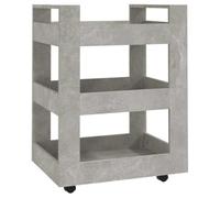 Carrello da Cucina Grigio Cemento 60x45x80 cm Legno Multistrato con 3 | Superficie liscia, resistente all'umidità, facile da pulire, montaggio semplice con manuale incluso