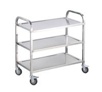 Carrello da cucina in acciaio inossidabile carrello da servizio pesante mobile mobile carrello su ruote salone di carrello extra grande extra funzionante 3-layer 95 * 50 * 93cm