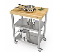 Carrello da cucina in acciaio inox due piani inferiori senza cassetto dimensioni 70x50x h 90 cm peso 27 kg con acciaio inox cromo