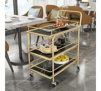 Carrello da cucina in acciaio inox resistente con ruote universali a 360°, per ristorante e casa, recinzione protettiva inclusa.