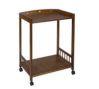Carrello da cucina in legno a 2 ripiani, con ruote universali e freno, portatile, con maniglia, ideale per mangiare e intrattenere la casa e il ristorante