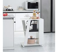 Carrello da Cucina in Legno con 2 Ripiani Aperti, Carrello Portavivande con Ruote Bloccabili, 60x38x77cm, Bianco Description:Sfrutta al massimo lo spazio nella tua cucina con questo carrello portaviva