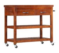 Carrello da cucina in legno massello di acacia 100 x 48 x 89 cm, spazioso carrello portaoggetti per alimenti e stoviglie, carrello pieghevole per sala da pranzo, elegante e funzionale