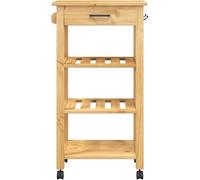 Carrello da cucina in legno massello di pino, della spesa, carrello ausiliario, stoccaggio cucina,N