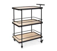 Carrello da cucina in metallo a 3 livelli con ruote e maniglia, carrello commerciale per bevande e dessert, perfetto per hotel, ristoranti, bar e uso domestico