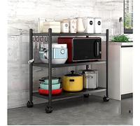Carrello da cucina in metallo con ruote, carrello portaoggetti multilivello per cucina e bagno, nero, versatile carrello multiuso per una facile organizzazione