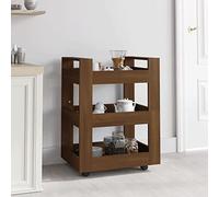 Carrello da cucina in rovere marrone, 60 x 45 x 80 cm, multifunzione, mobile da cucina con ruote, elegante e resistente, perfetto per mangiare e cucinare