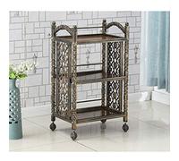 Carrello da cucina industriale vintage a 3 livelli in metallo e legno, carrello da portata per parrucchieri e dessert, elegante carrello per bellezza e uso domestico