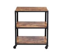 Carrello da cucina, Isola da cucina e carrelli, Carrello con ruote, Supporto per microonde, Carrello da caffè a 3 livelli, Carrello da cucina marrone su ruote