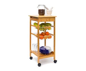 Carrello da cucina james s con 2 cestini Mobiletto porta frutta 4 ruote 30 kg