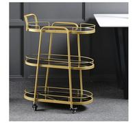 Carrello da cucina mobile a 3 ripiani in metallo con ruote di bloccaggio, elegante per sala da pranzo e intrattenimento, decorazione versatile per la casa, perfetto per feste ed eventi