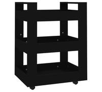 Carrello da Cucina Nero 60x45x80 cm, Legno Multistrato con 3 Ripiani e 4 | Legno multistrato resistente, 3 ripiani capienti, 4 ruote mobili, superficie facile da pulire, montaggio con manuale incluso